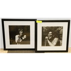 LOT OF 2 FRAMED PICTURES, MICK JAGGER, BOB MARLEY