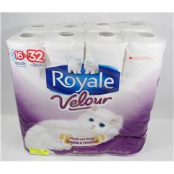 LOT OF 2 ROYALE VELOUR BATHROOM TISSUES, 34 ROLLS.