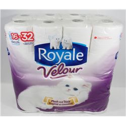 LOT OF 2 ROYALE VELOUR BATHROOM TISSUES, 34 ROLLS.