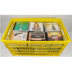 LARGE YELLOW CRATE OF CDS.