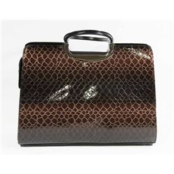 BLACK SNAKESKIN STYLE HAND BAG