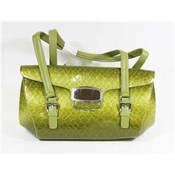 GREEN SNAKESKIN STYLE HANDBAG