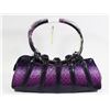 Image 1 : PURPLE SNAKESKIN STYLE METAL RING HANDBAG