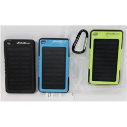 LOT OF 3 EDDIE BAUER SOLAR POWER BATTERY CHARGERS