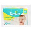 Image 1 : BOX OF 66 PAMPERS SWADDLERS, SIZE 4.