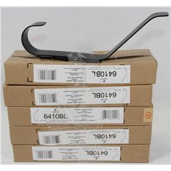 6 NEW BLACK MAGNETIC COAT HOOKS