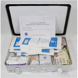 FIRST AID KIT FILLED WITH ASSORTMENT OF BANDAIDS