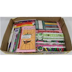 FLAT OF AT LEAST 10 PENCIL CASE SETS W/ 1 PACK OF