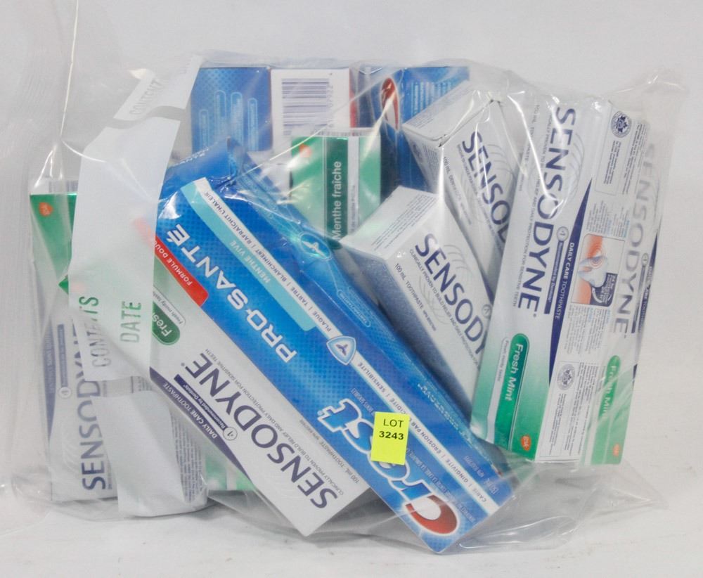 LARGE BAG OF ASSORTED TOOTHPASTE