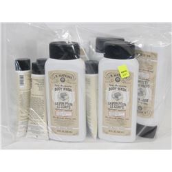 BAG OF ASSORTED J.R. WATKINS BODY WASH AND MORE