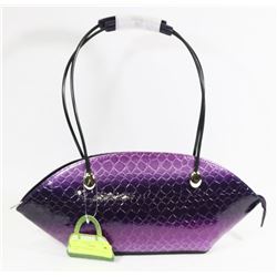 PURPLE SNAKESKIN STYLE HAND BAG