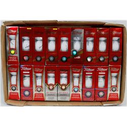 FLAT OF ASSORTED TITLEIST RECLAIMED GOLF BALLS.