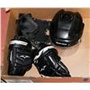 Image 1 : BOX OF USED YOUTH HOCKEY EQUIPMENT