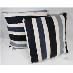 2 NEW CANVAS TYPE THROW CUSHIONS.
