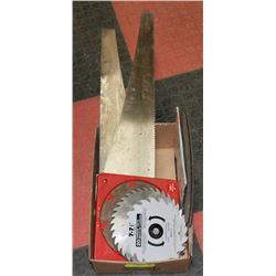TRAY OF ASSORTED SAW BLADES & SAWS