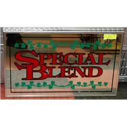 SPECIAL BLEND MIRRORED ADVERTISEMENT.