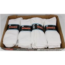 LOT OF 12 NEW MENS WHITE CREW SOCKS