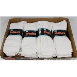 LOT OF 12 NEW MENS WHITE CREW SOCKS
