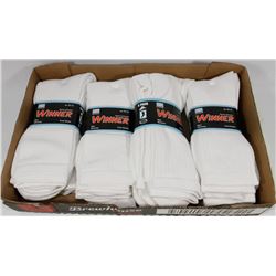 LOT OF 12 NEW MENS WHITE CREW SOCKS
