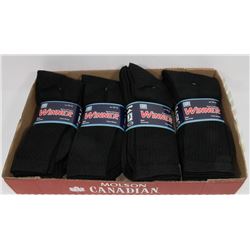 LOT OF 12 NEW MENS BLACK CREW SOCKS