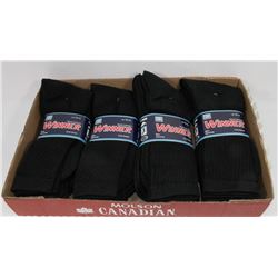 LOT OF 12 NEW MENS BLACK CREW SOCKS