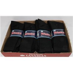 LOT OF 12 NEW MENS BLACK CREW SOCKS