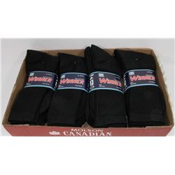 LOT OF 12 NEW MENS BLACK CREW SOCKS