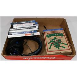 LOT OF DVD/VIDEO GAMES/HEAD SETS