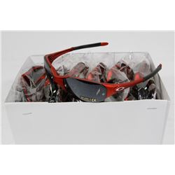 BOX OF RED OAKLEY STYLED SUNGLASSES WITH SMOKEY