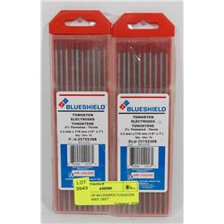 2 PACKS OF BLUESHIED TUNGSTEN ELECTRODES 1/8X7"