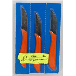 3 NEW DIOGENES PARING KNIVES, MADE IN GERMANY