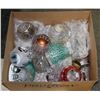 Image 1 : BOX OF ASSORTED GLASS CANDLE HOLDERS AND MORE