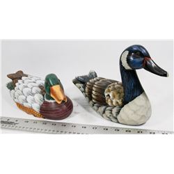 WOODEN DUCK FIGURES.