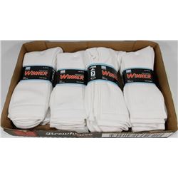 LOT OF 12 NEW MENS WHITE CREW SOCKS