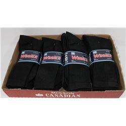 LOT OF 12 NEW MENS BLACK CREW SOCKS