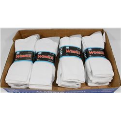 LOT OF 12 NEW MENS WHITE WITH GREY ACCENTS CREW