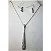 Image 1 : 20)  SILVER TONE & CLEAR CRYSTAL 2.25"