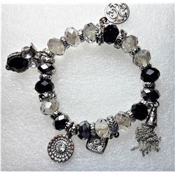 24)  BLACK, CLEAR CRYSTAL & SILVER