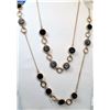 Image 1 : 21)  DOUBLE STRAND GOLD TONE & BLACK &