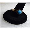Image 1 : 5)  VINTAGE BRONZE & TURQUOISE RING