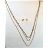 Image 1 : 19)  GOLD TONE 3 STRAND FINE CHAIN