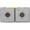 Image 1 : 1919, 1920 GV SILVER 5 CENT COINS
