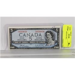 1954 N/X PREFIX $5 BILL