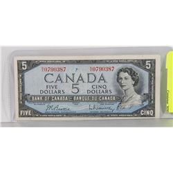 1954 N/X PREFIX $5 BILL