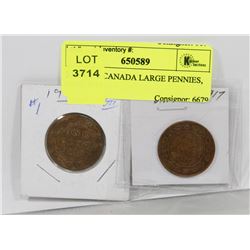 LOT OF 2 CANADA LARGE PENNIES, 1910, 1917