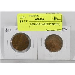 LOT OF 2 CANADA LARGE PENNIES, 1910, 1919