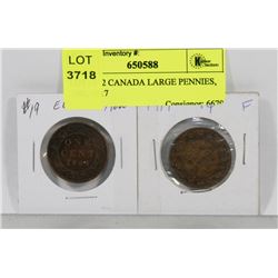 LOT OF 2 CANADA LARGE PENNIES, 1902, 1917
