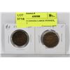 Image 1 : LOT OF 2 CANADA LARGE PENNIES, 1902, 1917