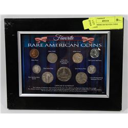 RARE AMERICAN SILVER COINS FRAMED