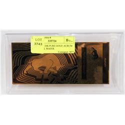 1/10 GRAM 24K PURE GOLD  AURUM GOLD BULL WAFER